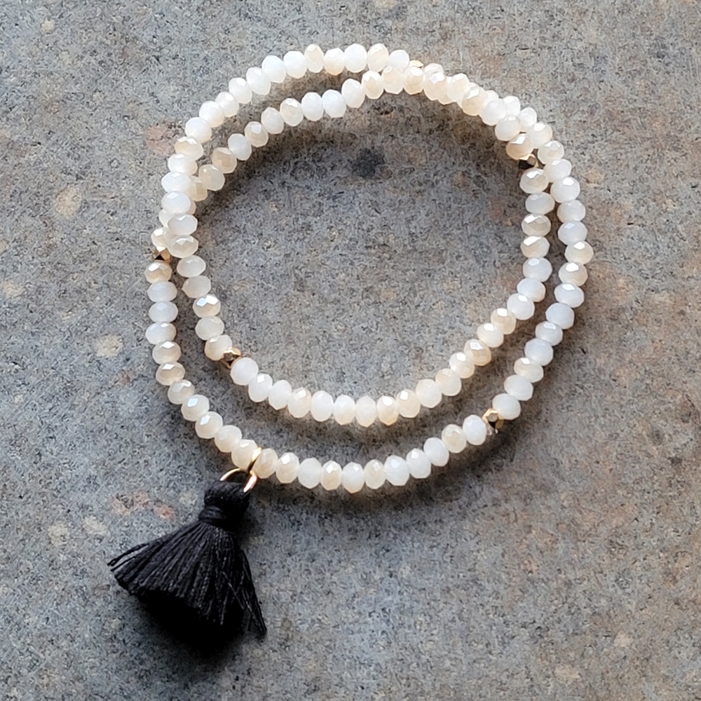 Silk Tassel Gold Wrap Bracelet